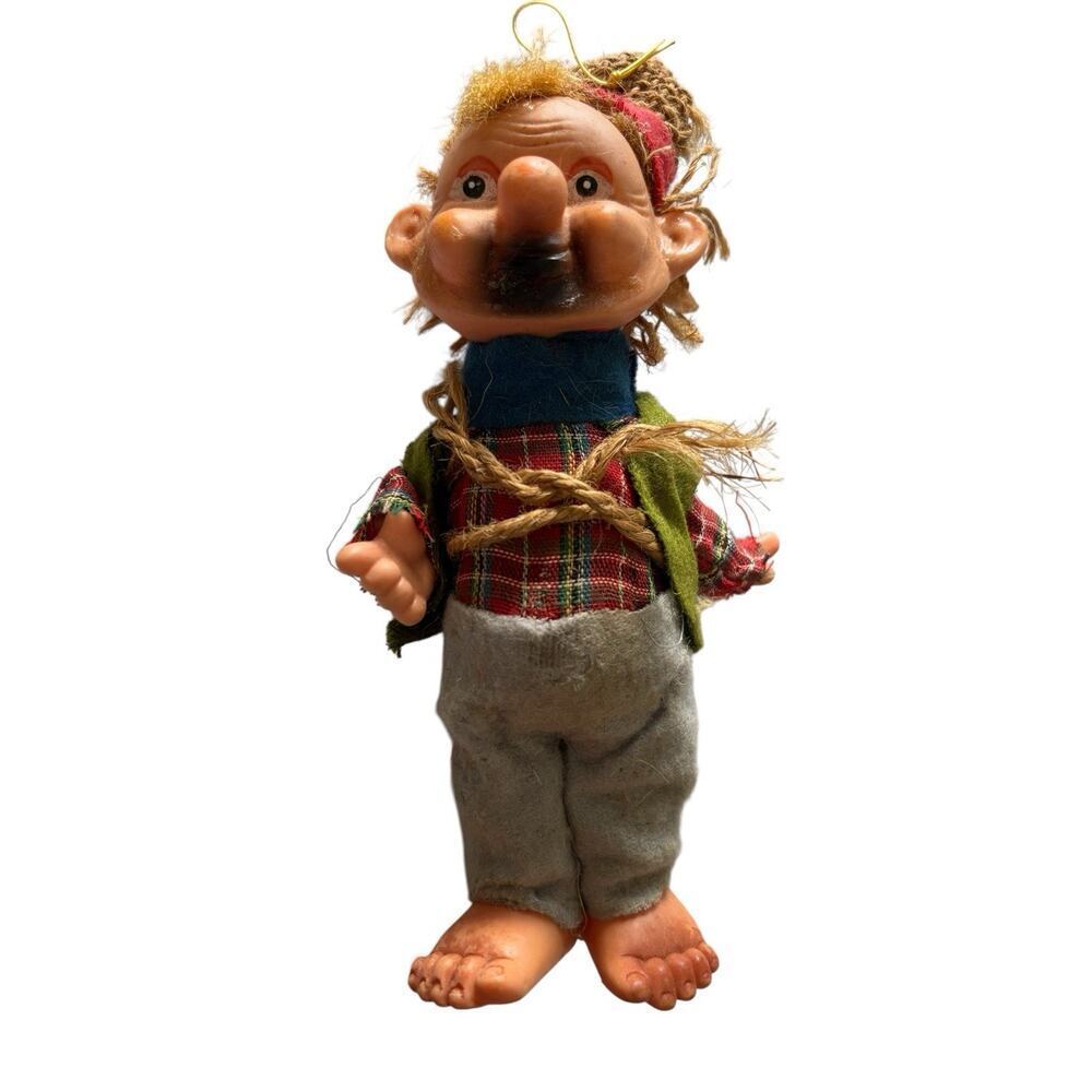 Dirty Barefoot Bearded Man MADE IN JAPAN Tramp Farmer Hobo Vintage Toy Figure
